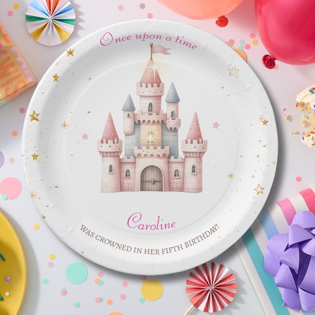 Once upon a time, Princess Birthday Paper Plates (Creator Uploaded)