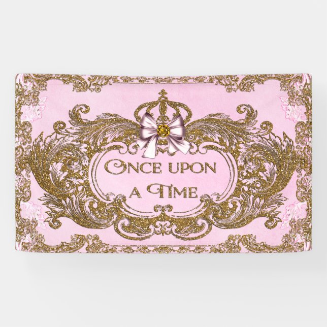 Once Upon a Time Princess Birthday Party Banner (Horizontal)