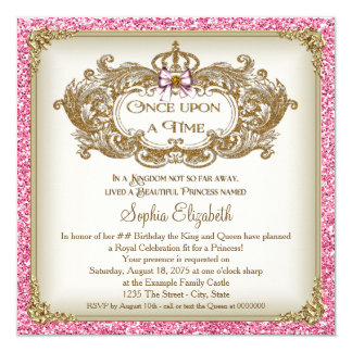 Once Upon A Time Invitations Announcements Zazzle Once Upon A Time Princess Birthday Party Card