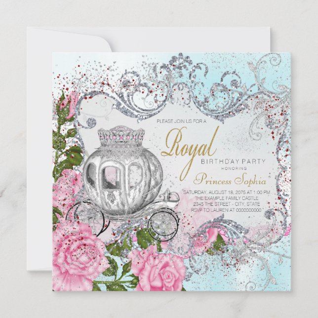 Once Upon a Time Princess Birthday Party Invitation (Front)