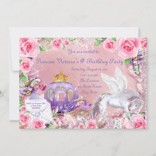 Once Upon a Time Princess Birthday Party Invitation
