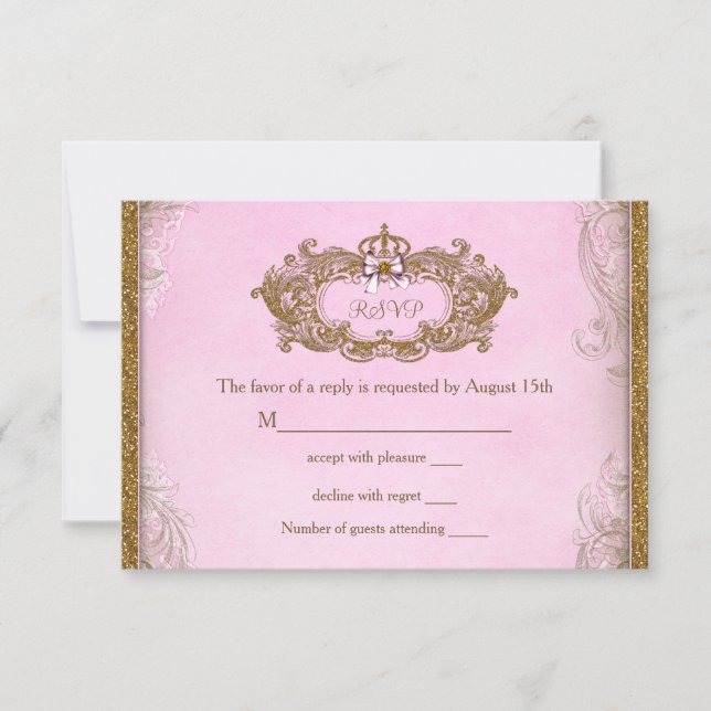 Once Upon a Time Princess Birthday RSVP Card (Front)