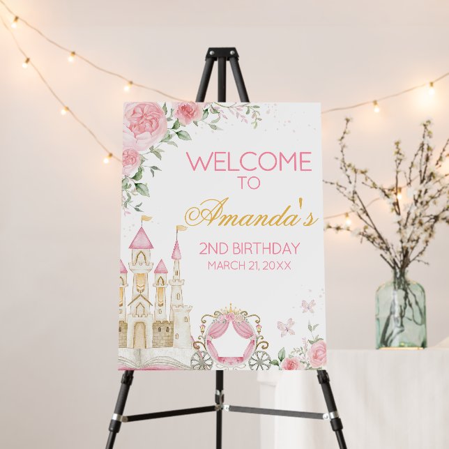 Once Upon a Time Princess Birthday Welcome Sign (In Situ (Stand))