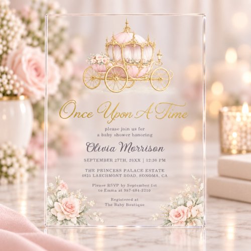 Baby Carriage Elegant baby shower invitation