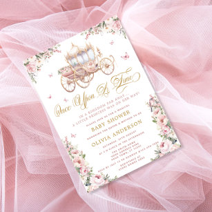 Once Upon A Time Princess Carriage Baby Shower Invitation