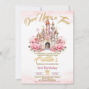 Once Upon a Time princess castle birthday Invitation