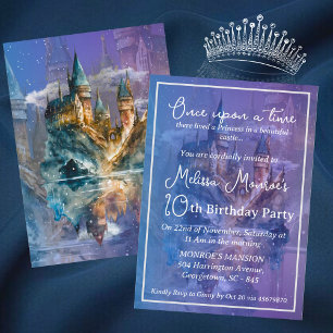 Once upon a time Princess Castle Birthday Invitation