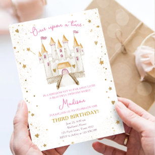 Once Upon a Time Princess Castle Girl Birthday Invitation