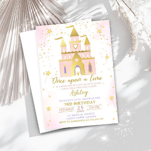 Once Upon a Time Princess Castle Girl Birthday Invitation