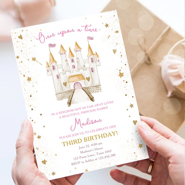 Once Upon a Time Princess Castle Girl Birthday Invitation (Creator Uploaded)