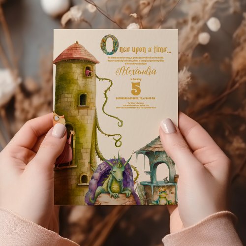 Once Upon a Time Princess Castle Girl Birthday Invitation