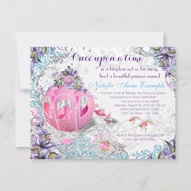 Once Upon a Time Princess Fairy Tale Birthday Invitation (Front)