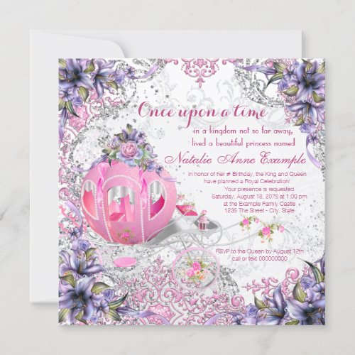Once Upon a Time Princess Fairy Tale Birthday Invitation