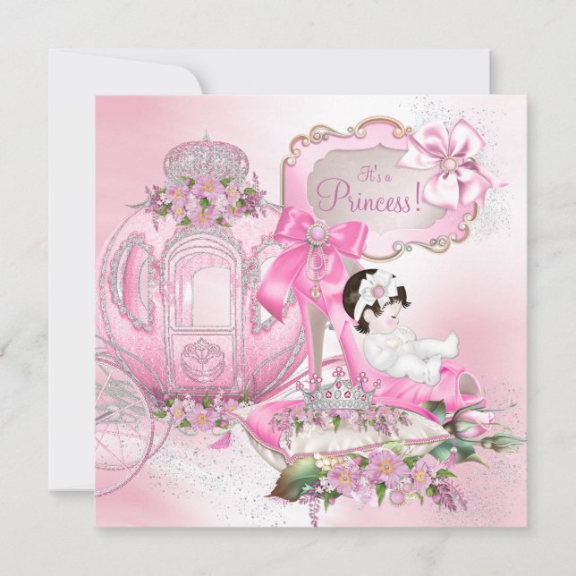 Once Upon a Time Princess Pink Baby Shower Invitation (Front)