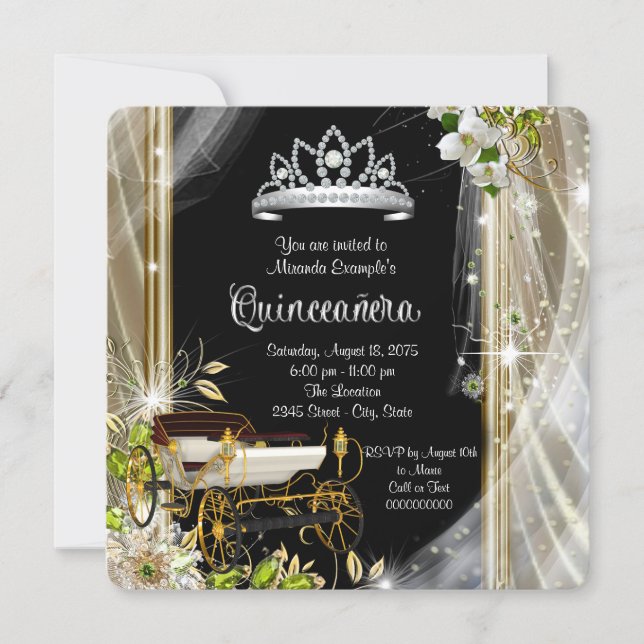 Once Upon a Time Princess Quinceañera Invitation (Front)