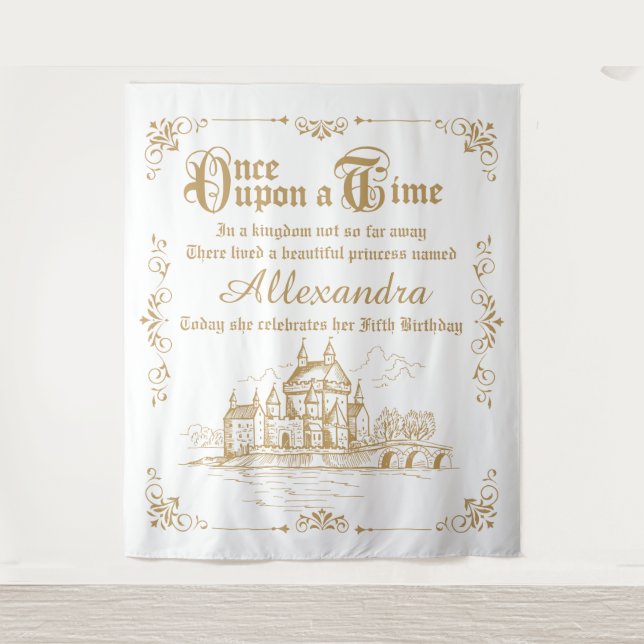 Once upon a Time royal backdrop gold and white (Front)