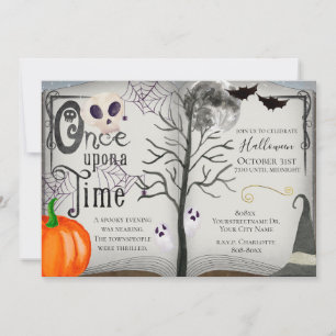 Once Upon a Time Spooky Halloween Book Invitation
