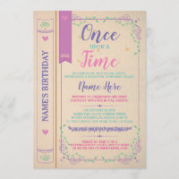 Once Upon A Time Story Tale Book Birthday Invites