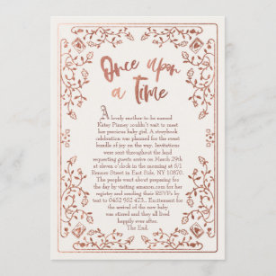 Once Upon A Time Storybook Baby Shower Invitation