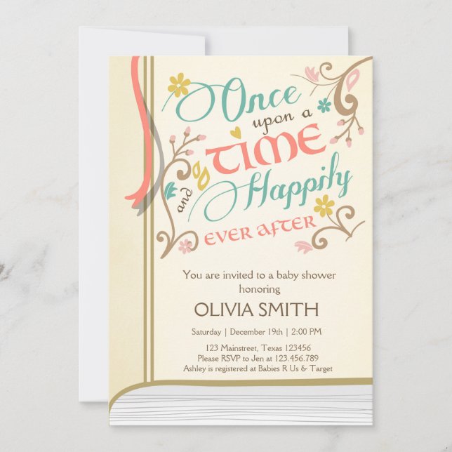 Once Upon a Time Storybook Baby shower invitation (Front)