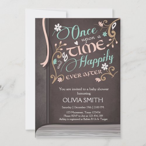 Once Upon a Time Storybook Baby shower invitation