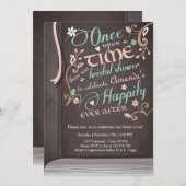 Once Upon a Time Storybook Bridal shower Pink Invitation (Front/Back)