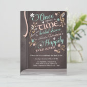 Once Upon a Time Storybook Bridal shower Pink Invitation (Standing Front)