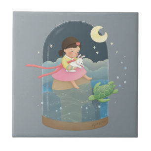 Once Upon A Time: The Rabbit's Liver Illustration Ceramic Tile