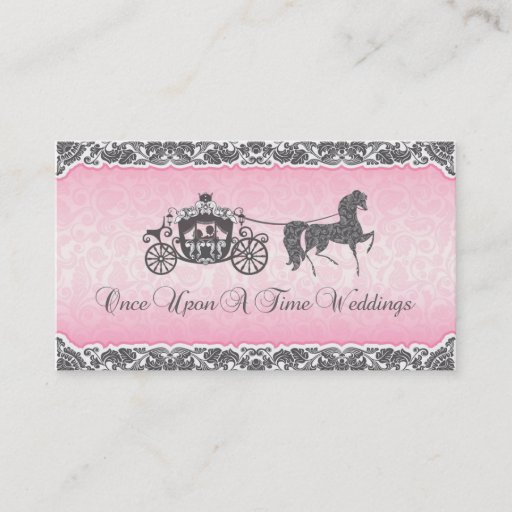 Customizable Once Upon A Time Wedding Horse &amp; Carriage Business Card Template