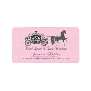 Once Upon A Time Wedding Horse & Carriage Label