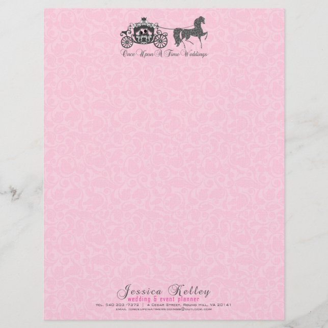 Once Upon A Time Wedding Horse & Carriage Letterhead (Front)