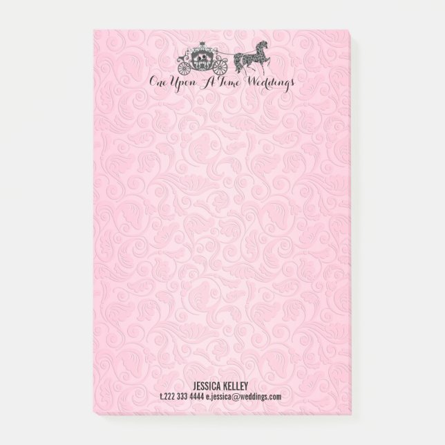 Once Upon A Time Wedding Horse & Carriage Post-it Notes (Front)
