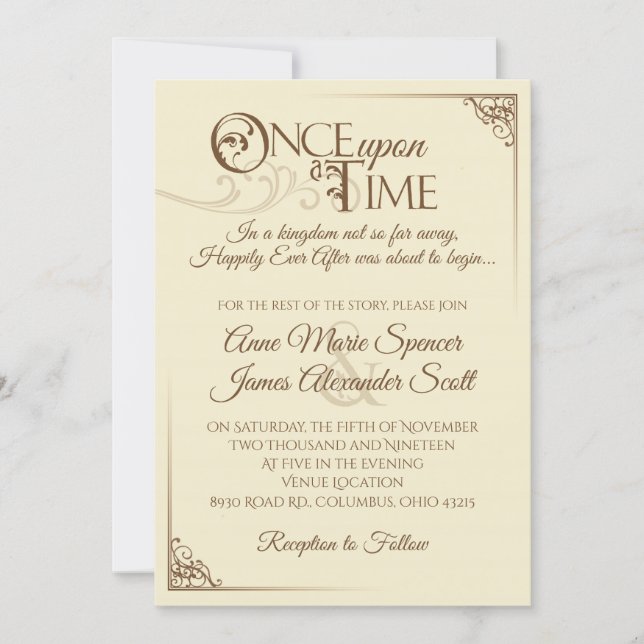 Once Upon a Time Wedding Invitation (Front)