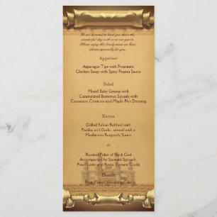 Once upon a Time Wedding Menu
