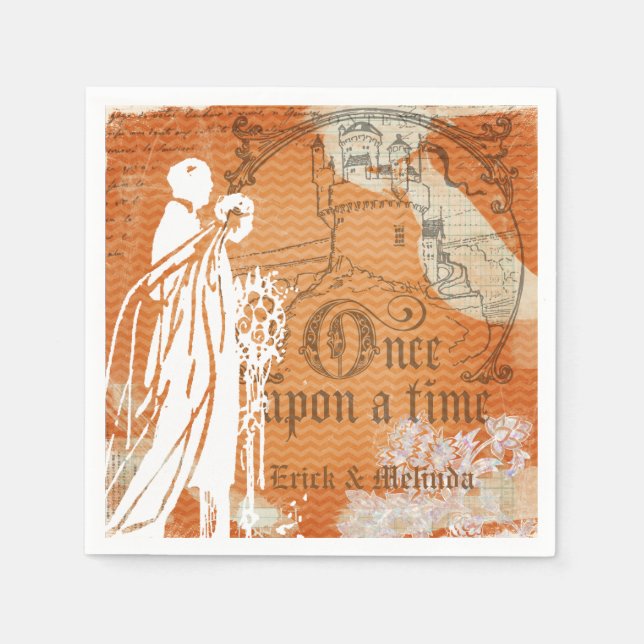 Once Upon a Time Wedding Paper Napkins (Front)