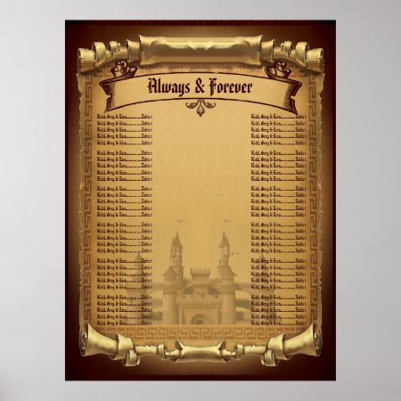 Once Upon A Time Wedding Seating Chart