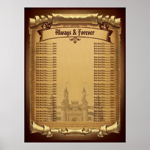 Once Upon a Time Wedding Seating chart