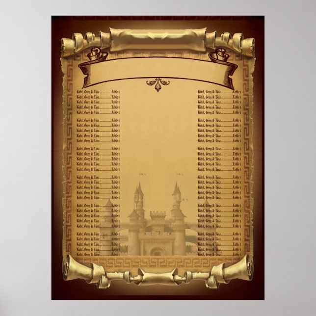 Once Upon a Time Wedding Seating chart v2 (Front)