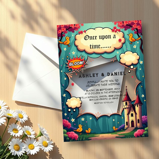 Once Upon A Time Woodland Castle Fairytale Wedding Acrylic Invitations (Creator Uploaded)