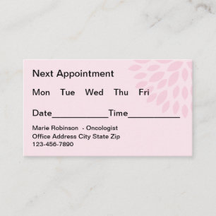 Oncologist Cancer Treatment Appointment Cards
