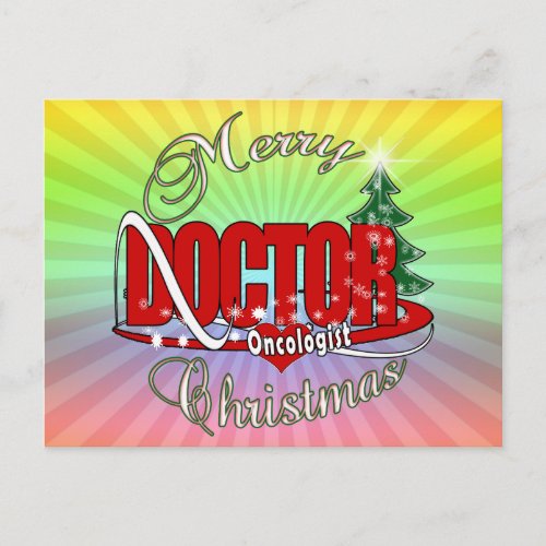 ONCOLOGIST DOCTOR MERRY CHRISTMAS HOLIDAY POSTCARD