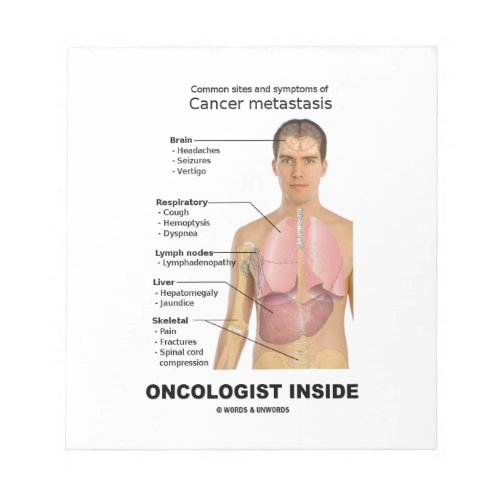 Oncologist Inside Symptoms Of Cancer Notepad