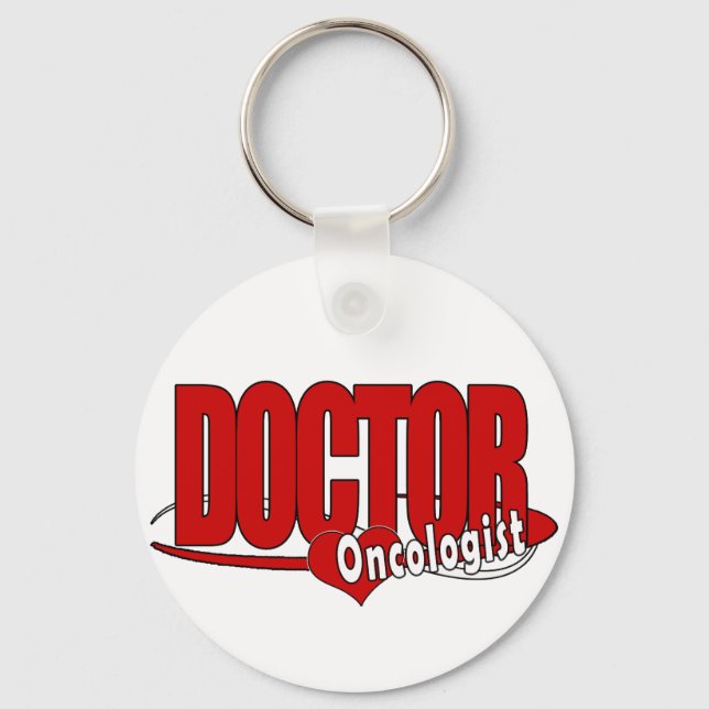 ONCOLOGIST LOGO BIG RED DOCTOR KEYCHAIN (Front)