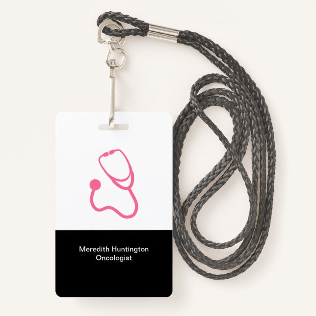 Oncologist Medical Cancer Doctor Office Name ID Badge (Front with Lanyard)