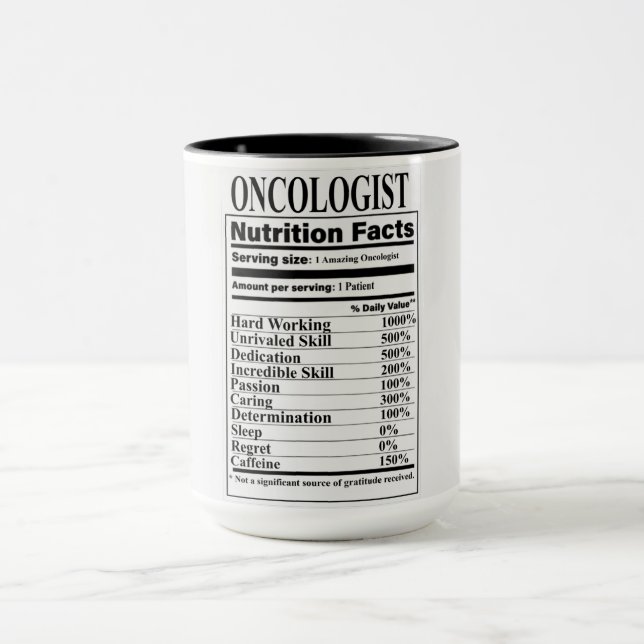 Oncologist Nutrition Facts Mug (Center)