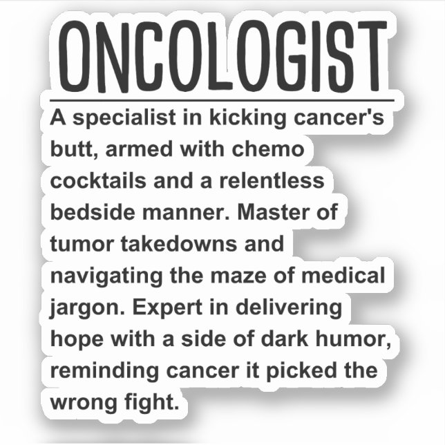 Oncologist  sticker (Front)