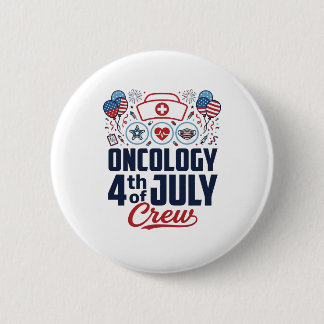 Oncology 4th of July Crew Medical Patriotic Shirt Button