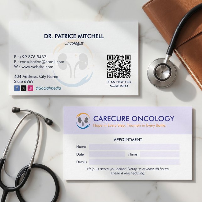 Oncology Clinic Business | Simple Appointment Card (Creator Uploaded)
