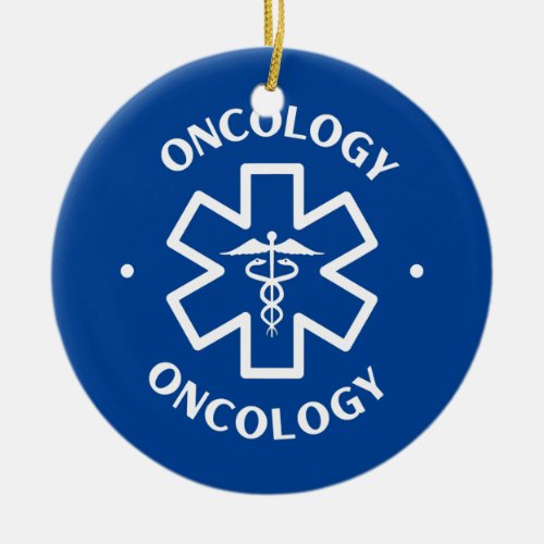 Oncology Doctor Nurse Medical Caduceus  Ceramic Ornament