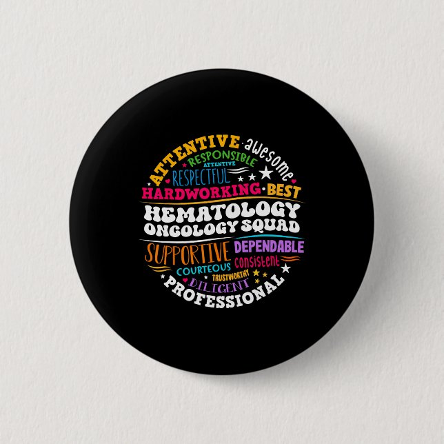 Oncology Hematology Nurse Squad Pediatric Hemonc D Button (Front)